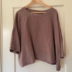 Not Perfect Linen London One Size Shirt in Cafe Mocha / Purple